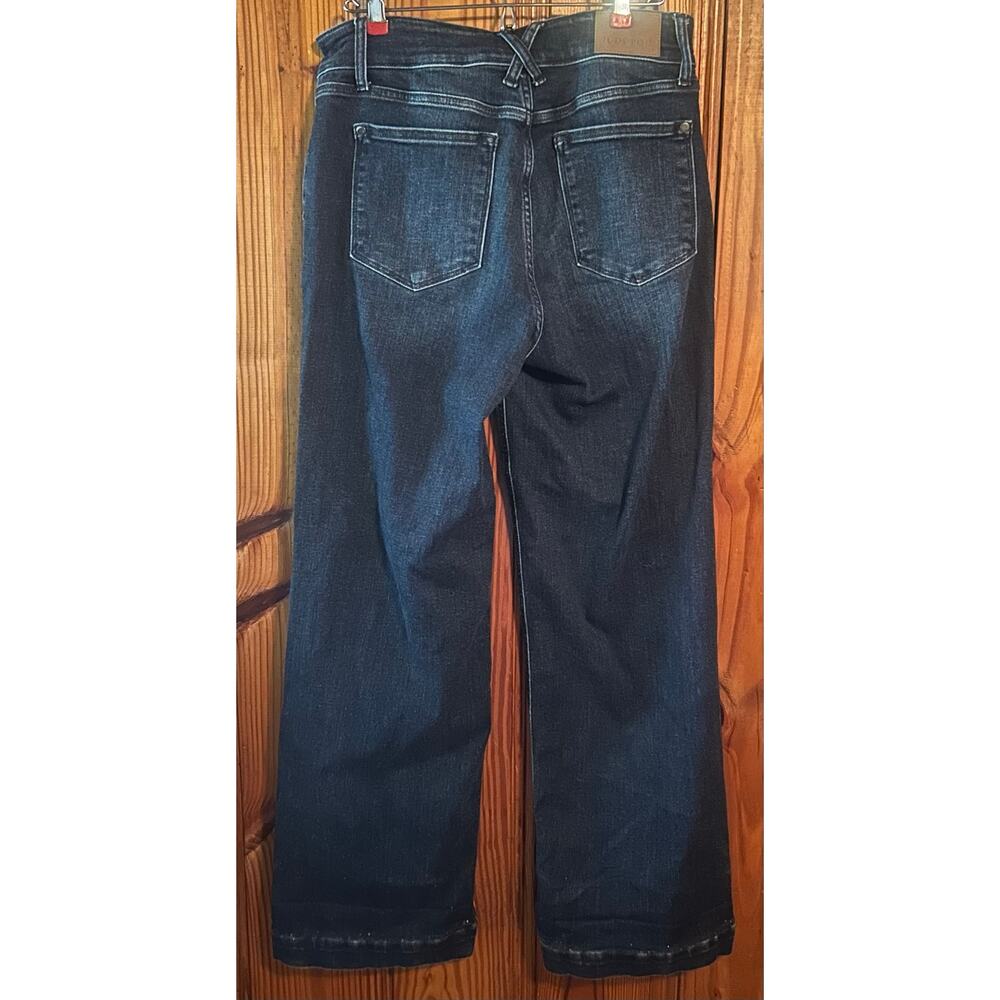 Judy Blue HIGH SOCIETY High-Waist Trouser Leg Jeans EUC Size 13/31 - Picture 3 of 4